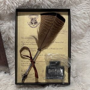 Magic Writing Quill Set with Brown Feather Harry Potter